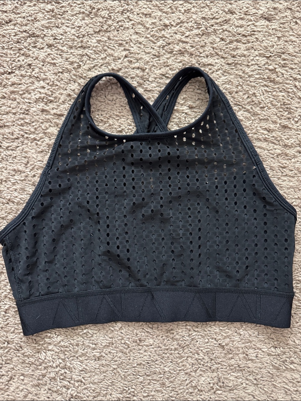 ALALA Women's Black Perforated Racerback Sports Bra - High Breathability